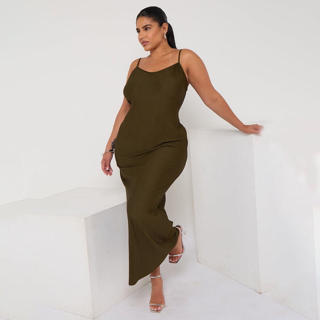Plus Retro Green Cowl Neck Bodycon Dress