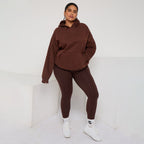 Plus Size Cozy Oversized Hoodie & Jogger Set Two-Piece Sweat Set