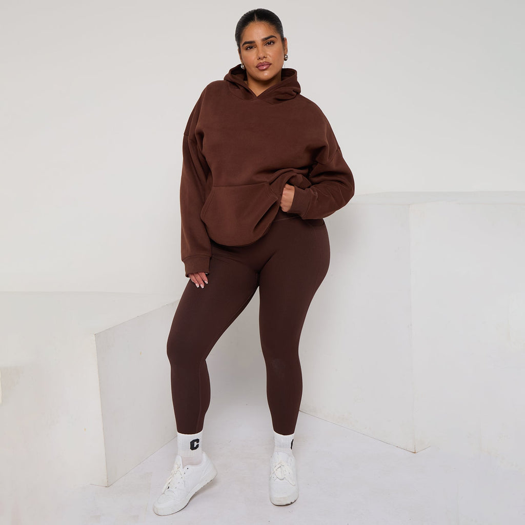 Plus Size Cozy Oversized Hoodie & Jogger Set Two-Piece Sweat Set