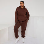 Plus Size Cozy Oversized Hoodie & Jogger Set Two-Piece Sweat Set