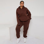 Plus Size Cozy Oversized Hoodie & Jogger Set Two-Piece Sweat Set