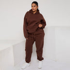 Plus Size Cozy Oversized Hoodie & Jogger Set Two-Piece Sweat Set