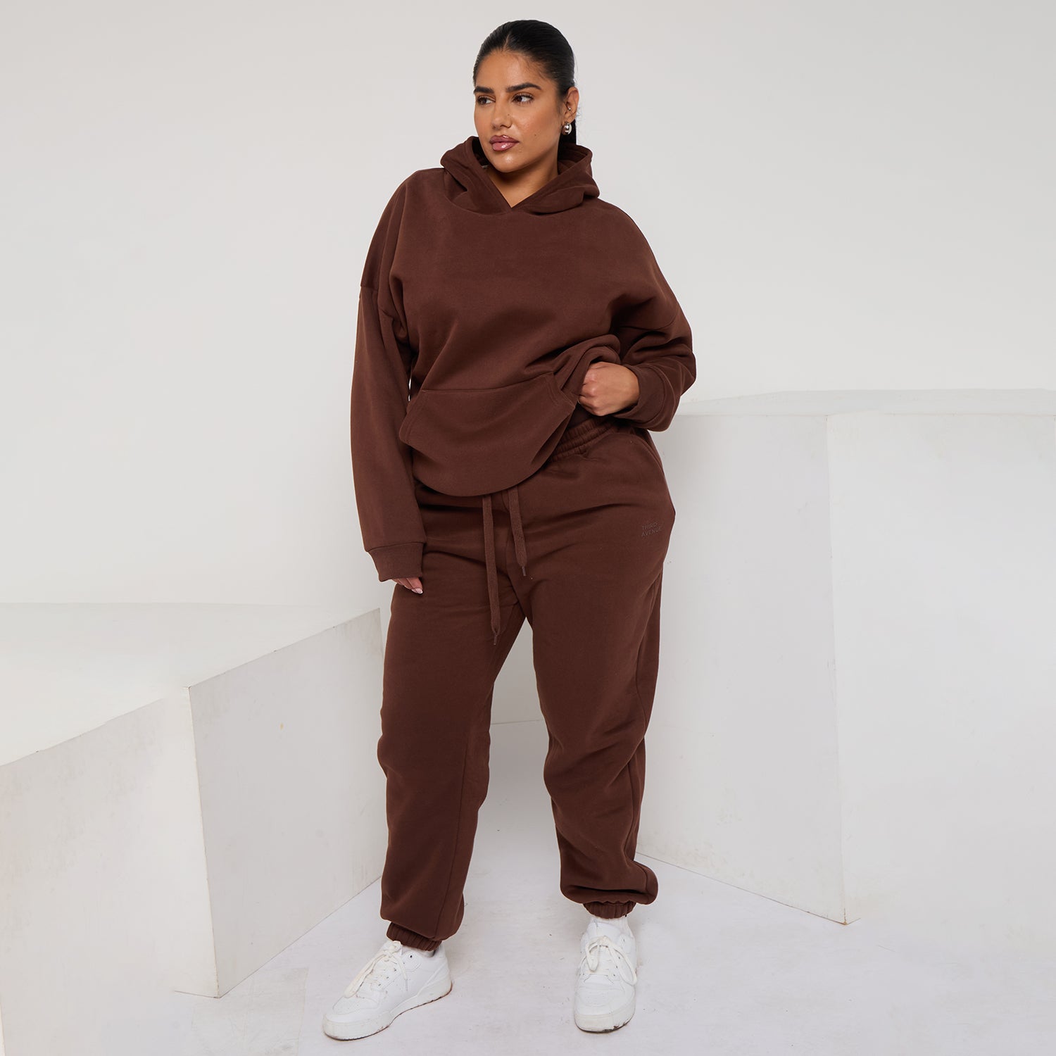 Plus Size Cozy Oversized Hoodie & Jogger Set Two-Piece Sweat Set