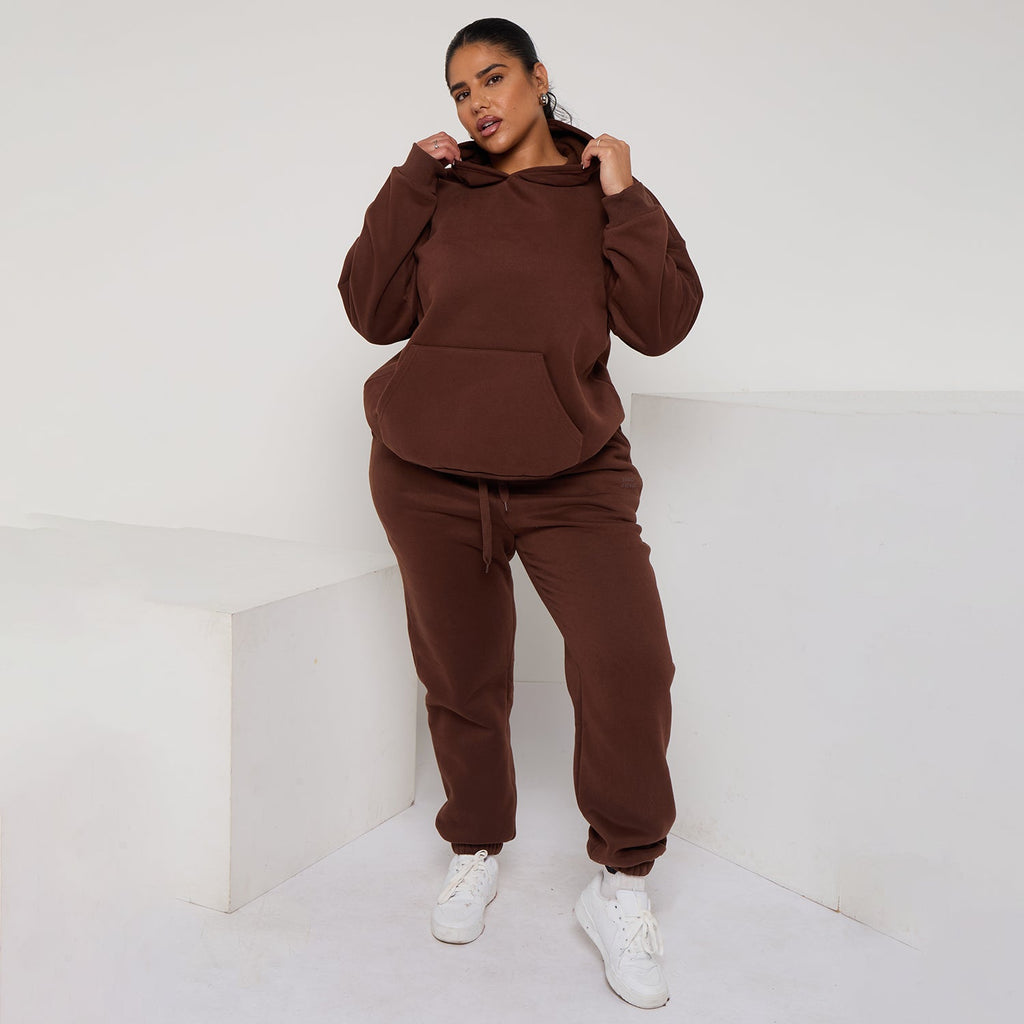 Plus Size Cozy Oversized Hoodie & Jogger Set Two-Piece Sweat Set