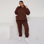 Plus Size Cozy Oversized Hoodie & Jogger Set Two-Piece Sweat Set