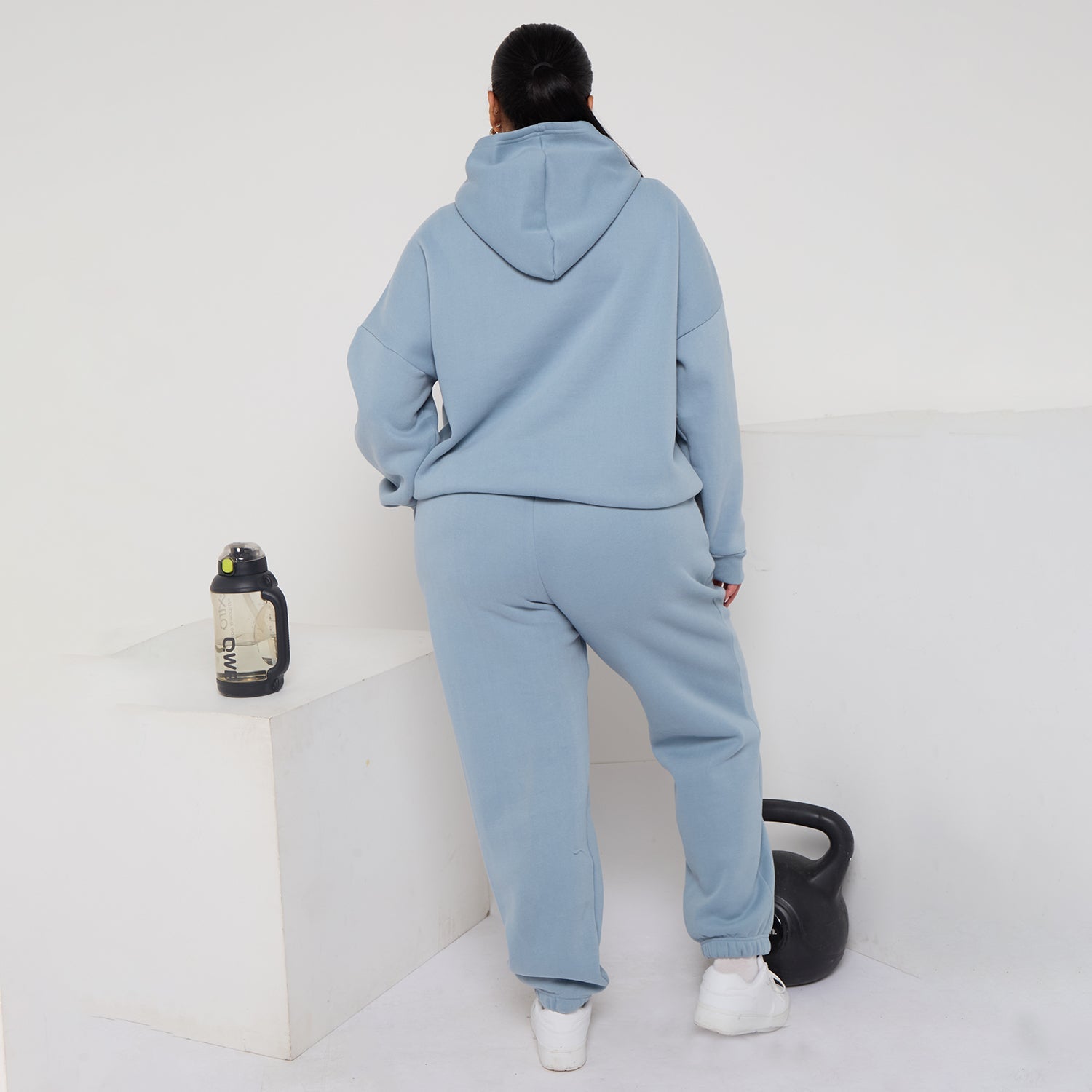 Plus Size Cozy Oversized Hoodie & Jogger Set Two-Piece Sweat Set