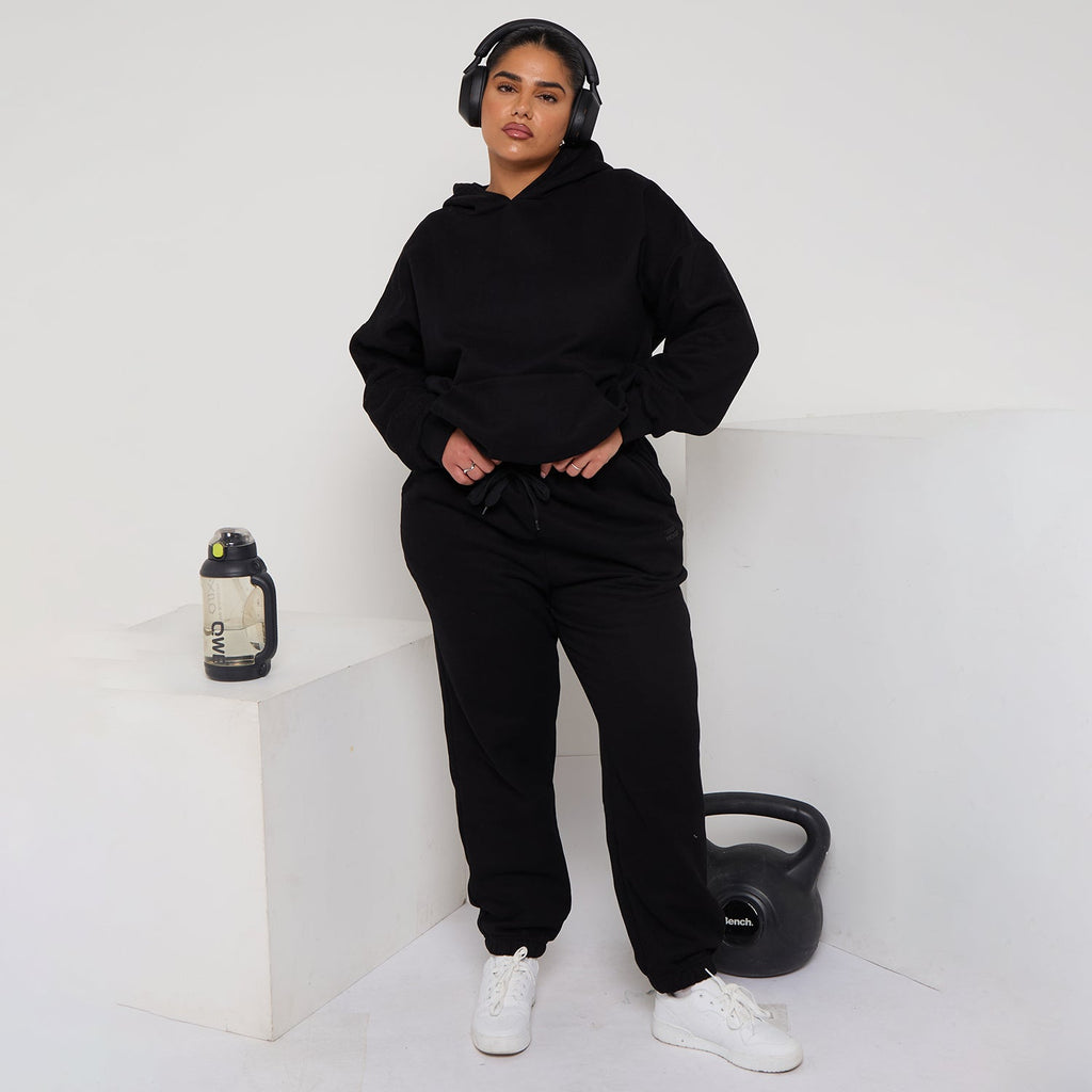 Plus Size Cozy Oversized Hoodie & Jogger Set Two-Piece Sweat Set