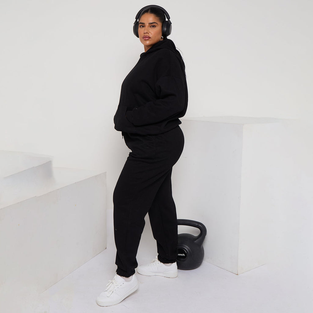 Plus Size Cozy Oversized Hoodie & Jogger Set Two-Piece Sweat Set