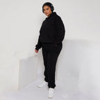 Plus Size Cozy Oversized Hoodie & Jogger Set Two-Piece Sweat Set