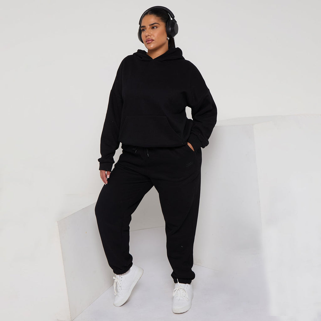 Plus Size Cozy Oversized Hoodie & Jogger Set Two-Piece Sweat Set
