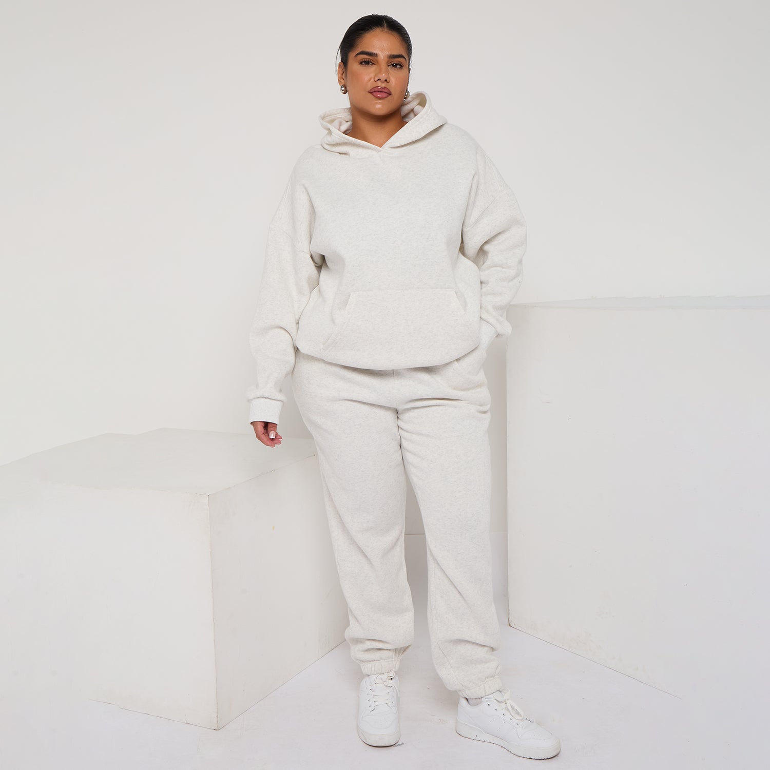 Plus Size Cozy Oversized Hoodie & Jogger Set Two-Piece Sweat Set