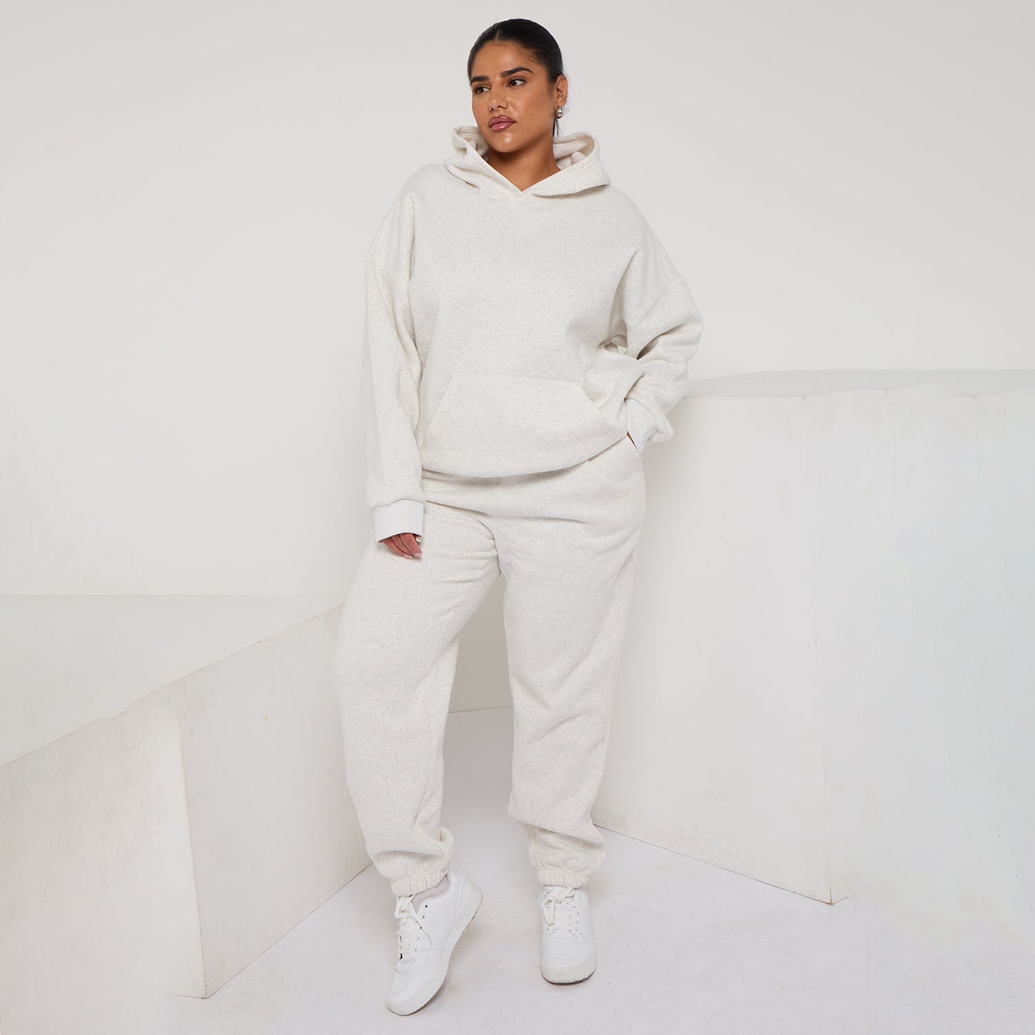 Plus Size Cozy Oversized Hoodie & Jogger Set Two-Piece Sweat Set