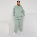 Plus Size Cozy Oversized Hoodie & Jogger Set Two-Piece Sweat Set