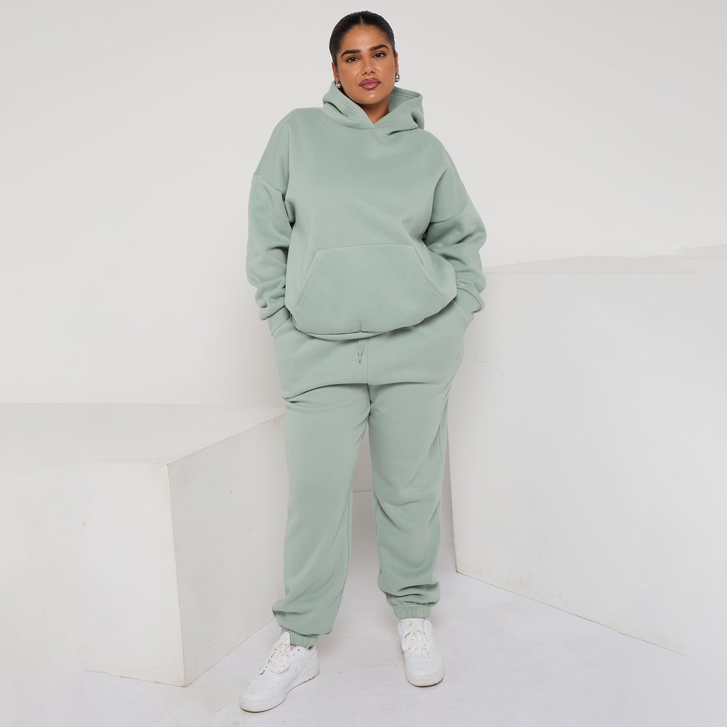 Plus Size Cozy Oversized Hoodie & Jogger Set Two-Piece Sweat Set