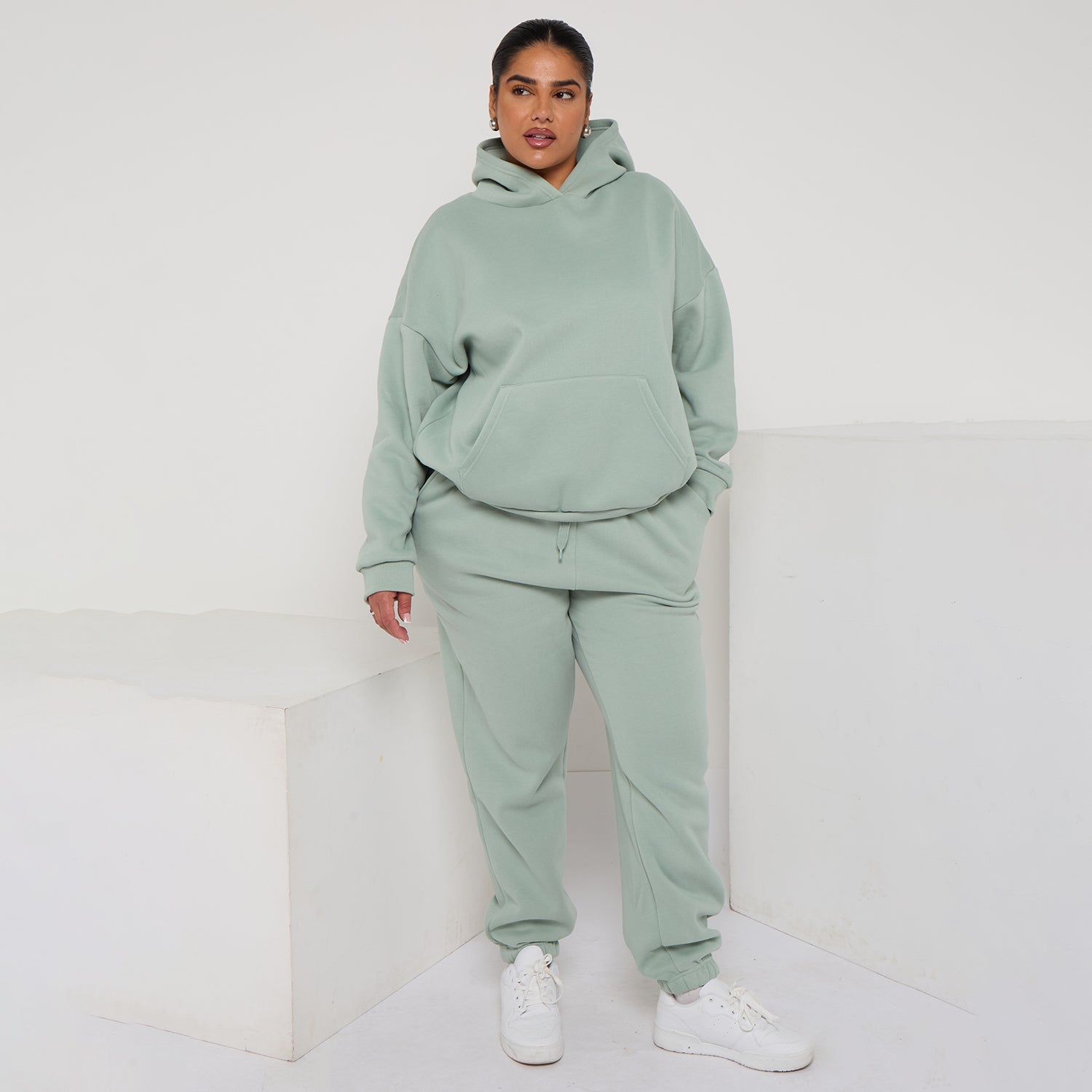 Plus Size Cozy Oversized Hoodie & Jogger Set Two-Piece Sweat Set