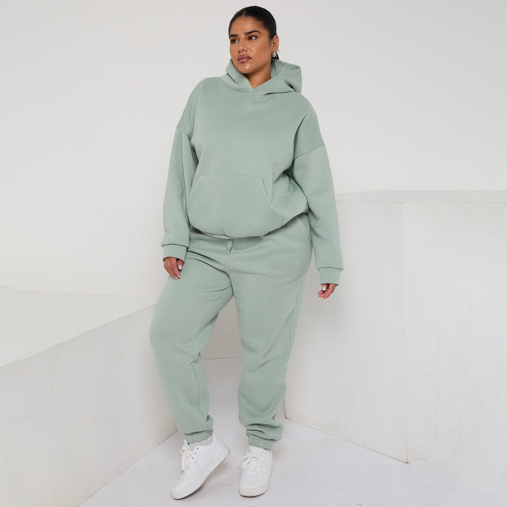 Plus Size Cozy Oversized Hoodie & Jogger Set Two-Piece Sweat Set