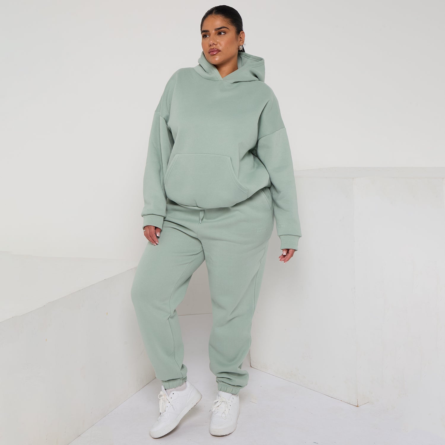 Plus Size Cozy Oversized Hoodie & Jogger Set Two-Piece Sweat Set