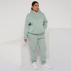 Plus Size Cozy Oversized Hoodie & Jogger Set Two-Piece Sweat Set