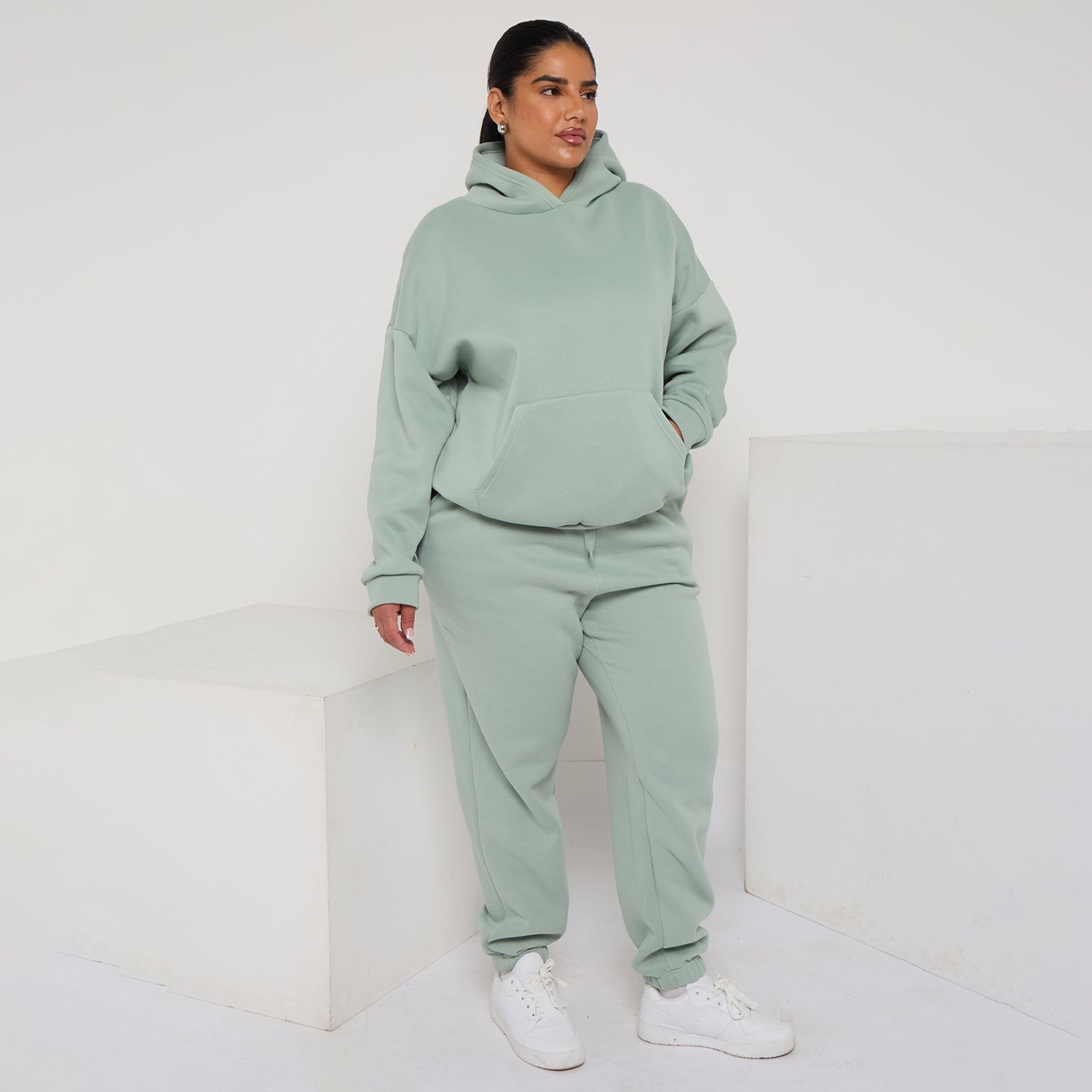 Plus Size Cozy Oversized Hoodie & Jogger Set Two-Piece Sweat Set