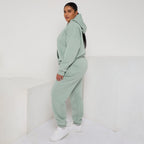 Plus Size Cozy Oversized Hoodie & Jogger Set Two-Piece Sweat Set