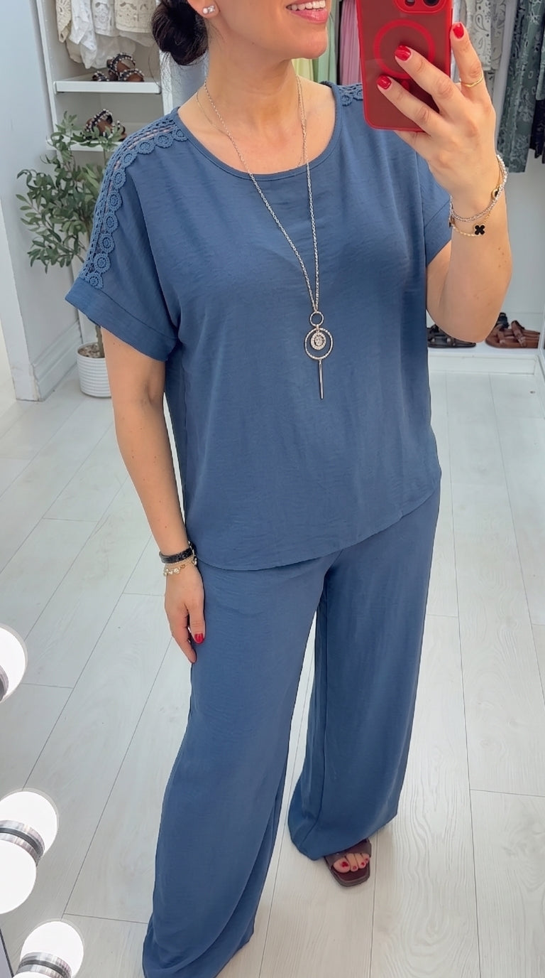 Rhianna Crochet Detailed Loose Fit Co-Ord Set