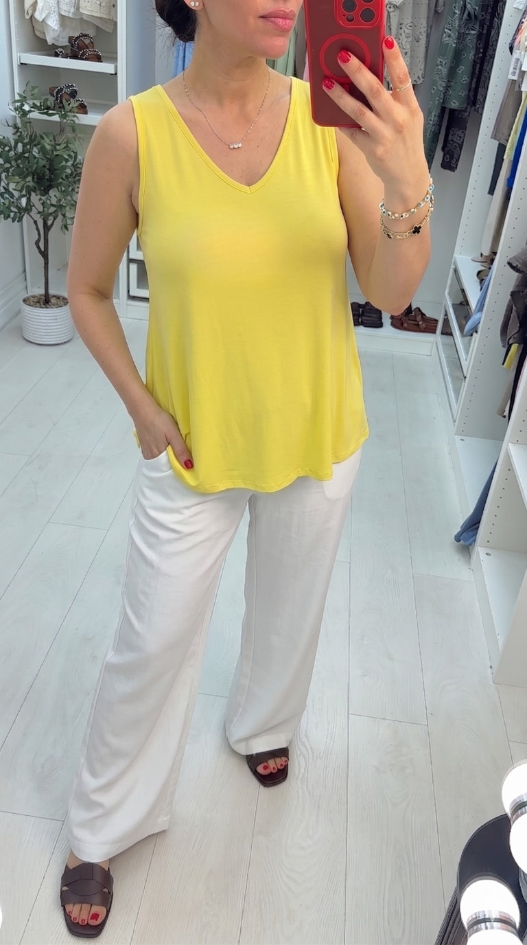 Gabbi Plain V Neck Loose Fit Top