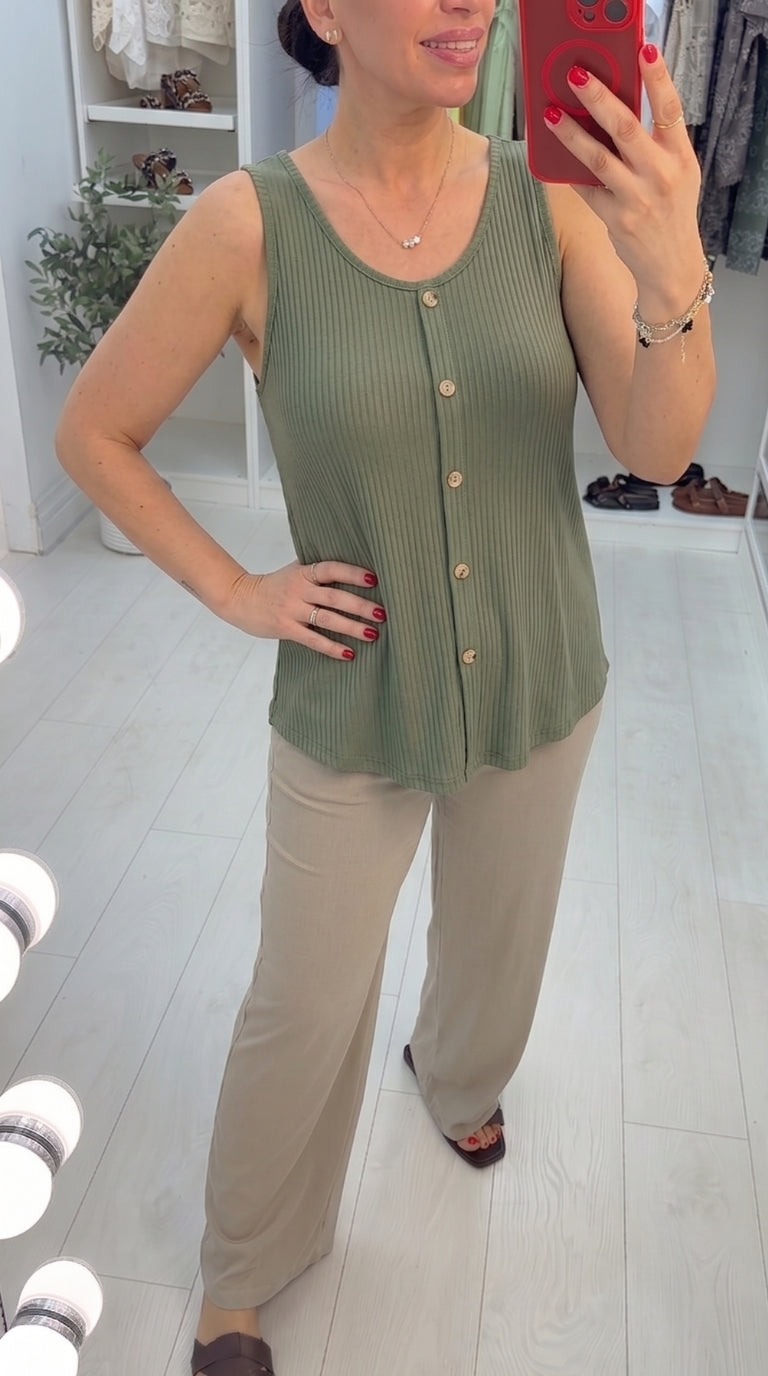 Faya Plain Ribbed Loose Fit Top