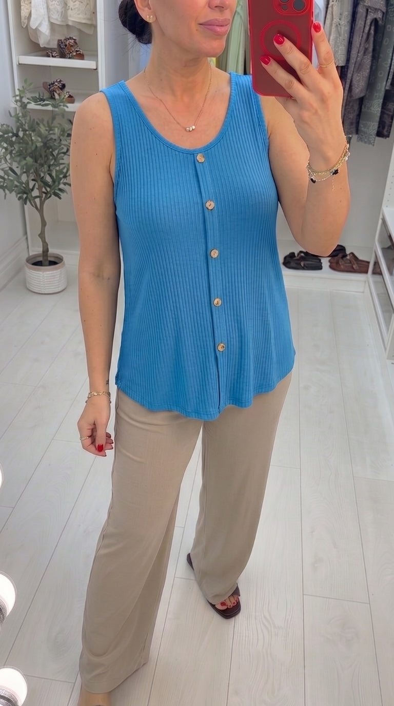Faya Plain Ribbed Loose Fit Top