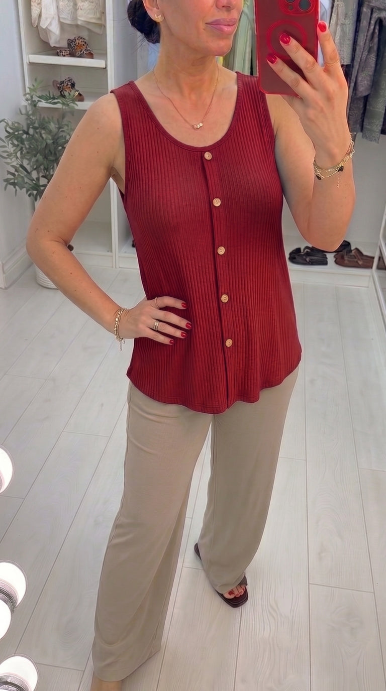Faya Plain Ribbed Loose Fit Top