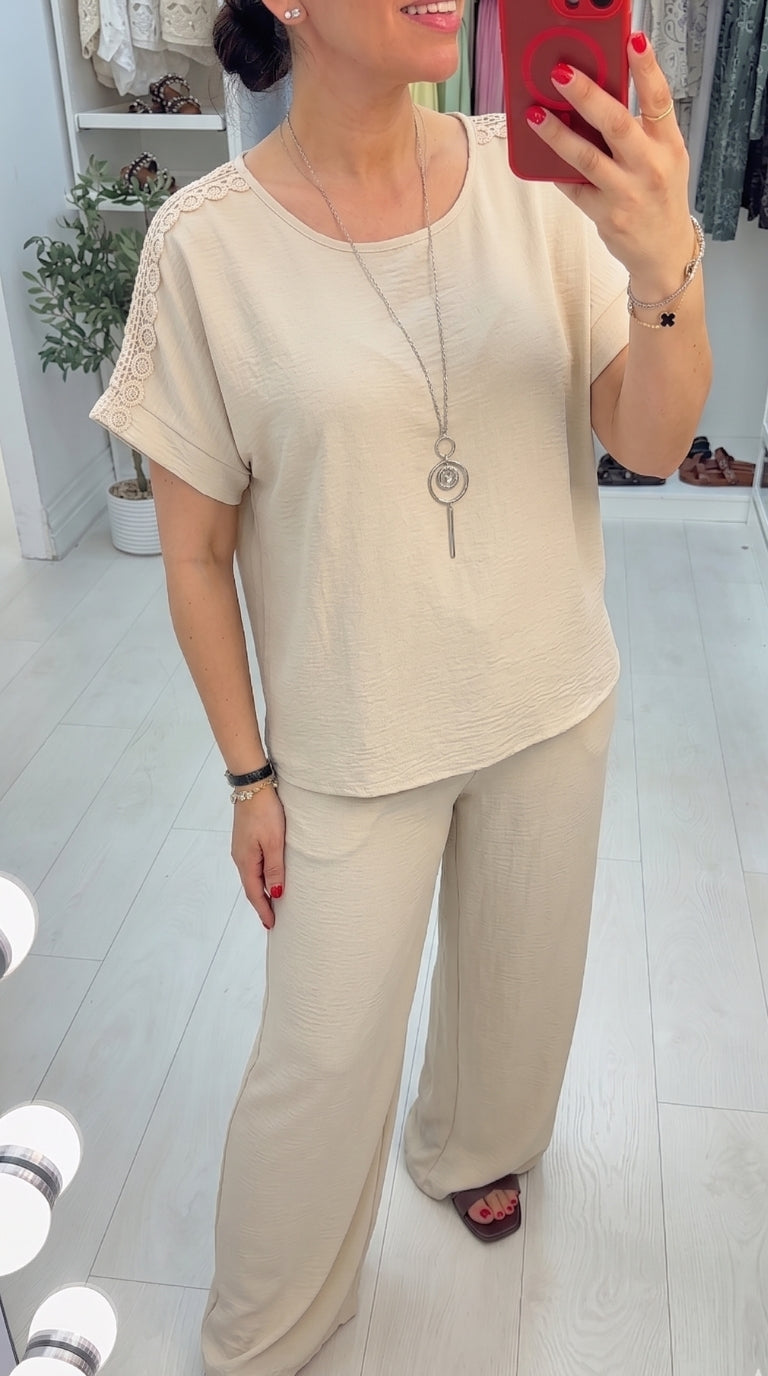 Rhianna Crochet Detailed Loose Fit Co-Ord Set