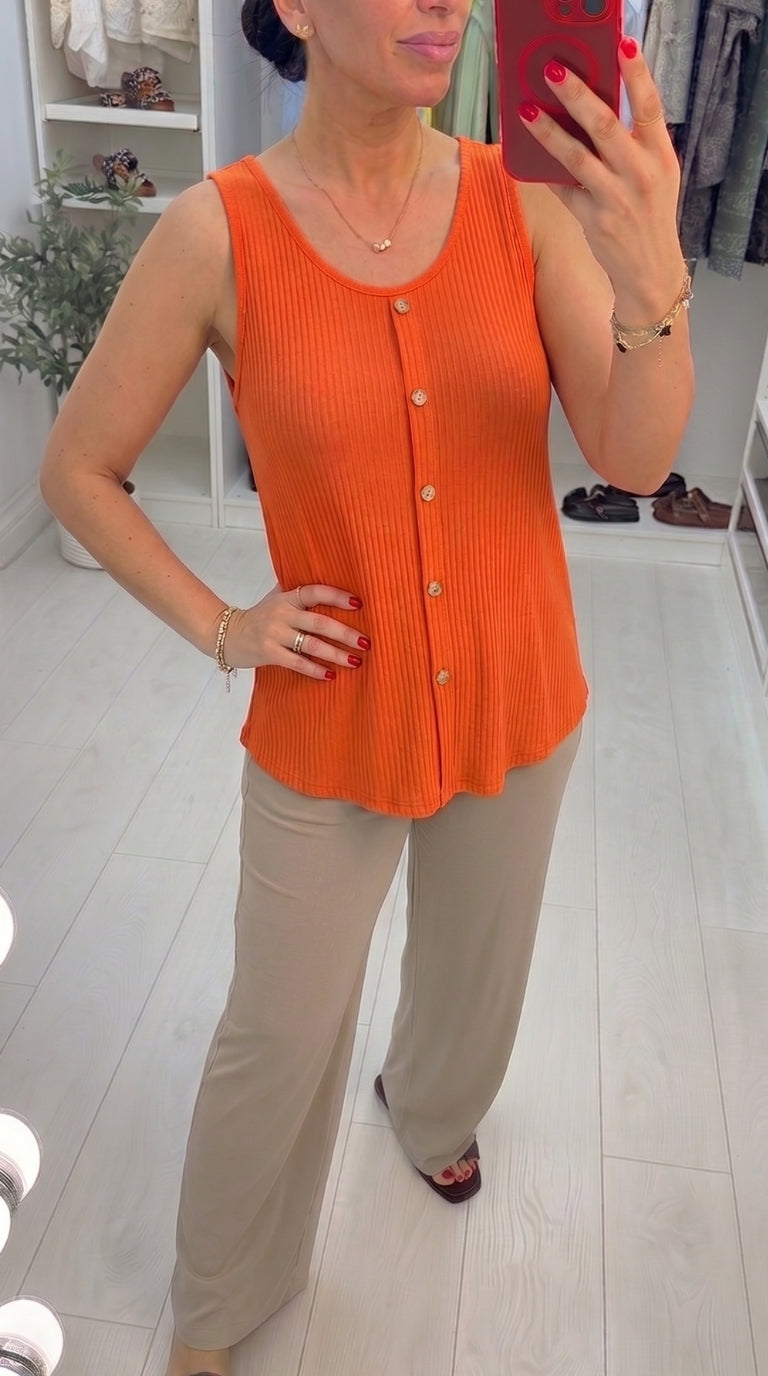 Faya Plain Ribbed Loose Fit Top