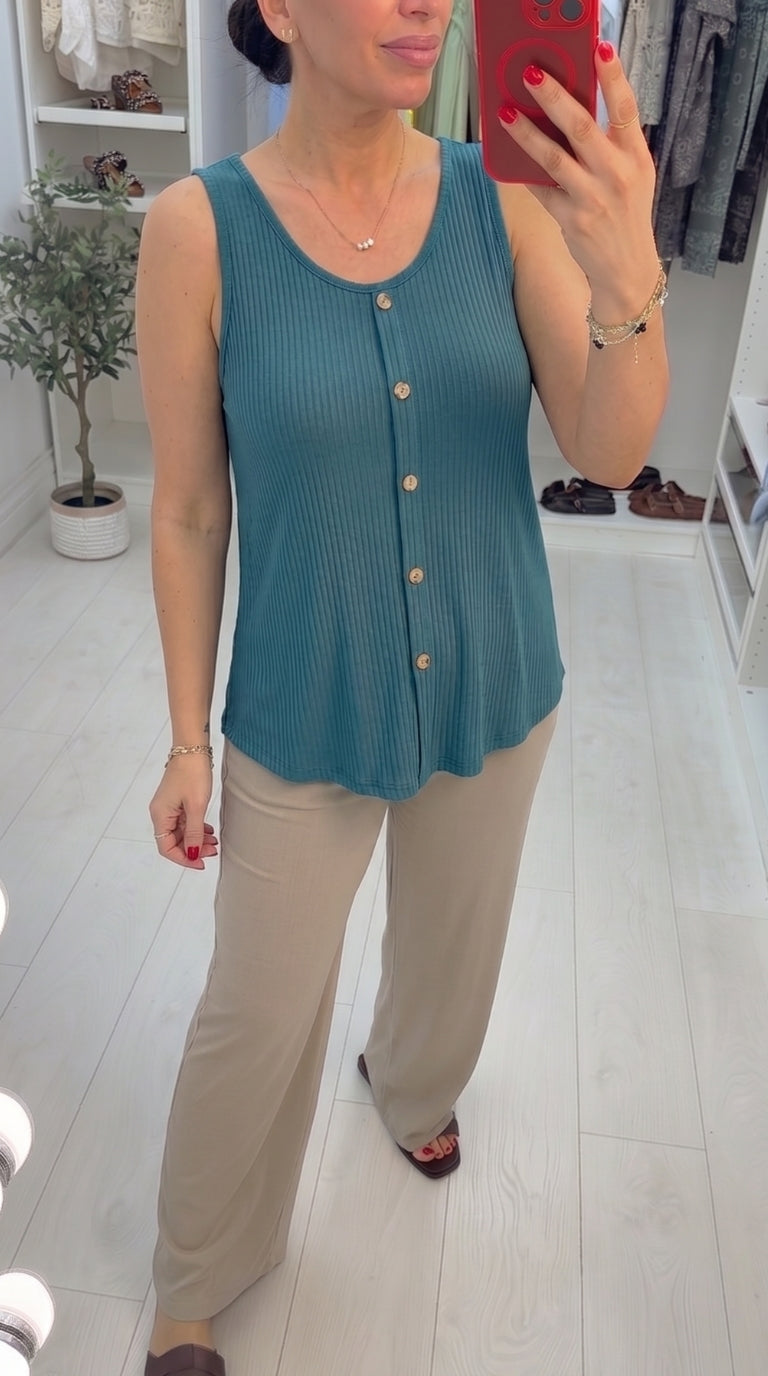 Faya Plain Ribbed Loose Fit Top
