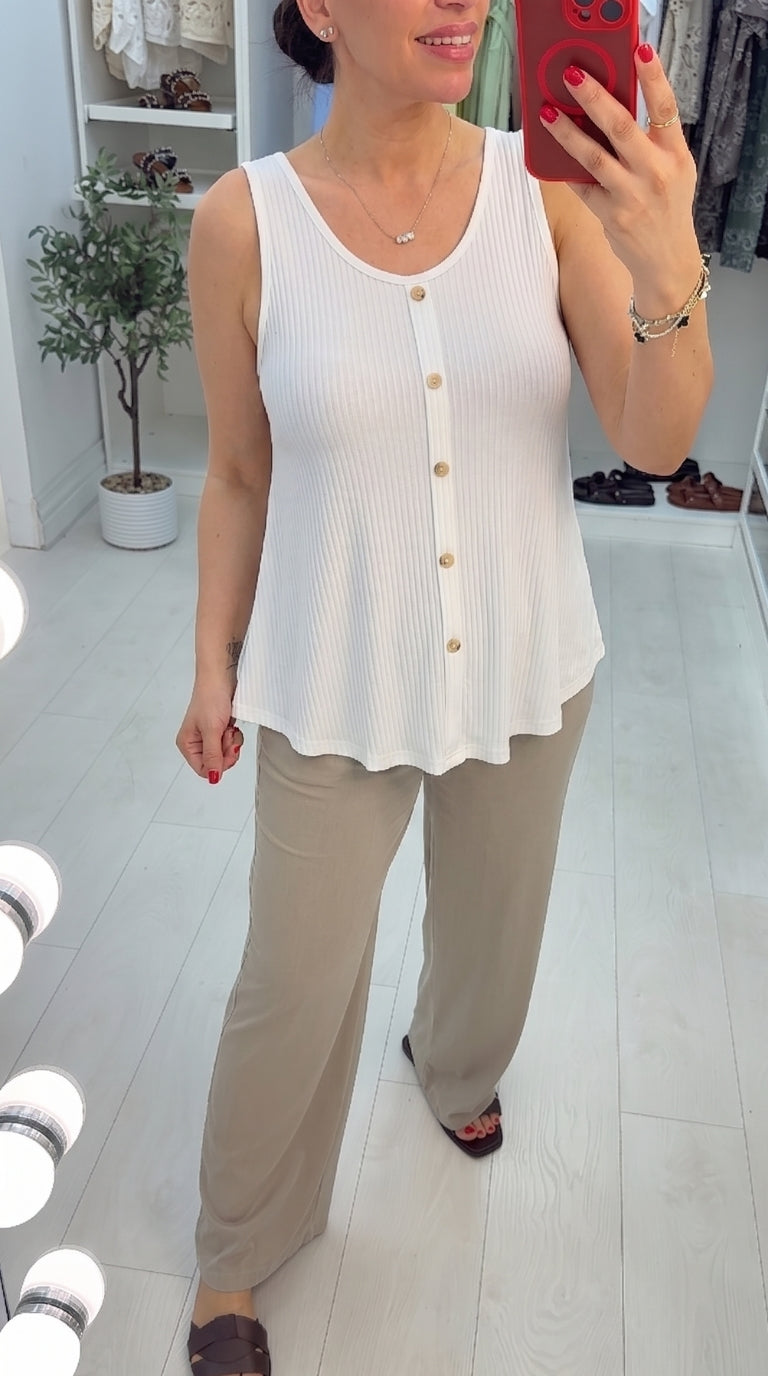 Faya Plain Ribbed Loose Fit Top