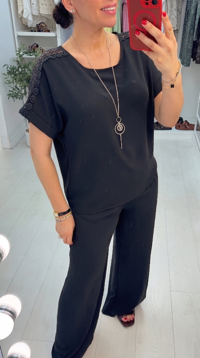 Rhianna Crochet Detailed Loose Fit Co-Ord Set