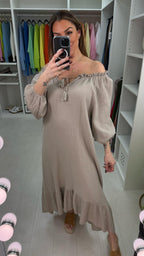 Ainsley Plain Cheesecloth Maxi Dress