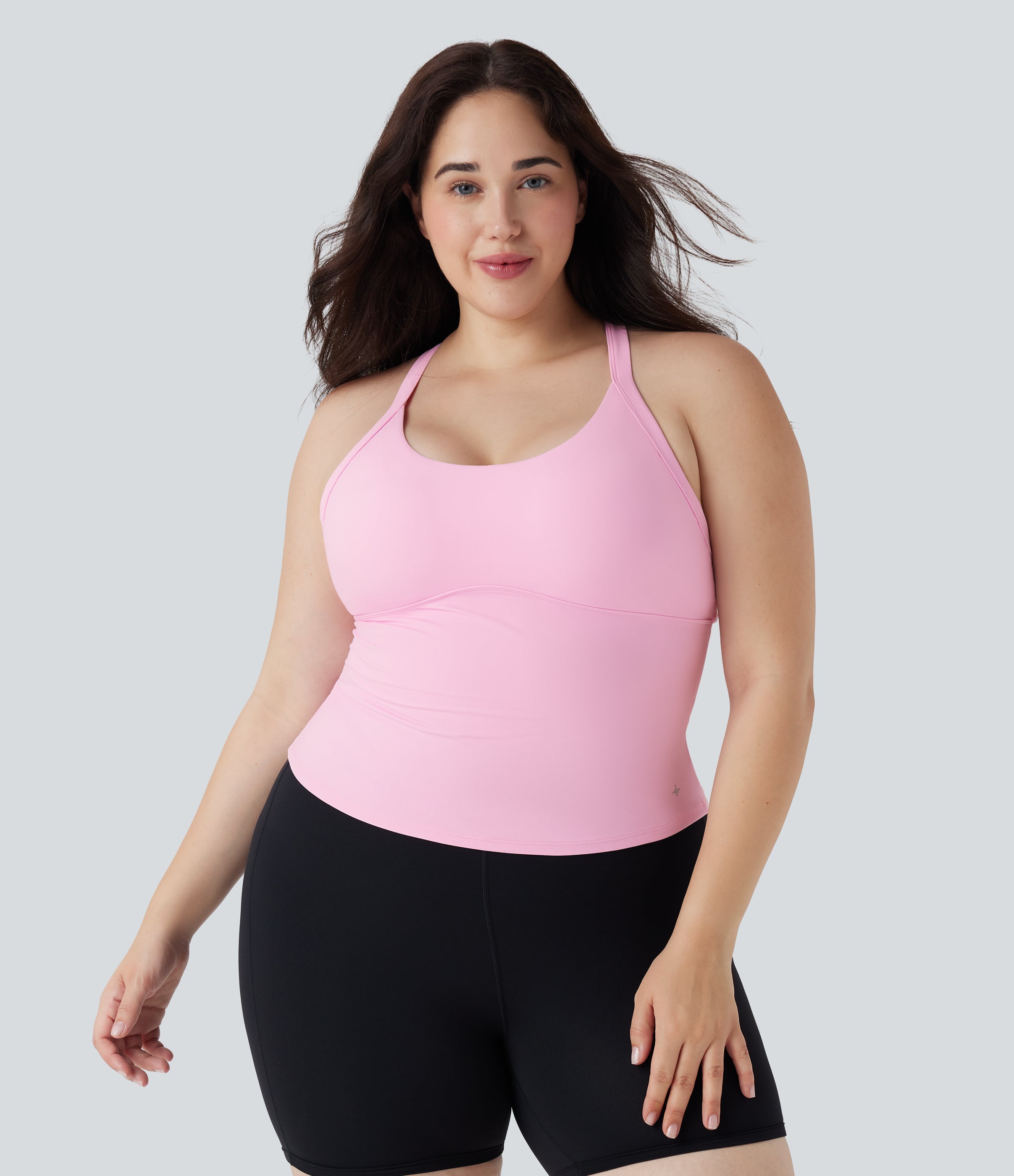 SoftlyZeroTM Plush Cut Out Yoga Plus Size Tank Top
