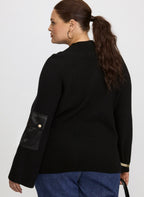 Buttoned Mock Neck Sweater