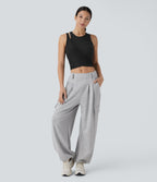 High Stretch Ribbed Knit Cropped Yoga Tank Top