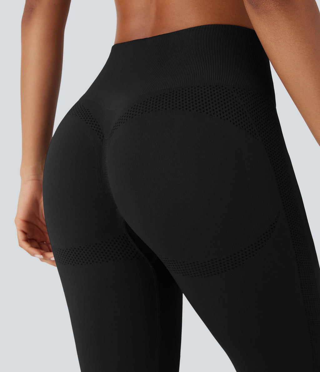 Seamless Flow High Waisted Tummy Control Butt Lifting Flare Yoga Leggings