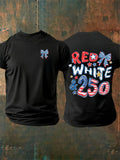 Men's  RED WHITE &250  Print  T-Shirt
