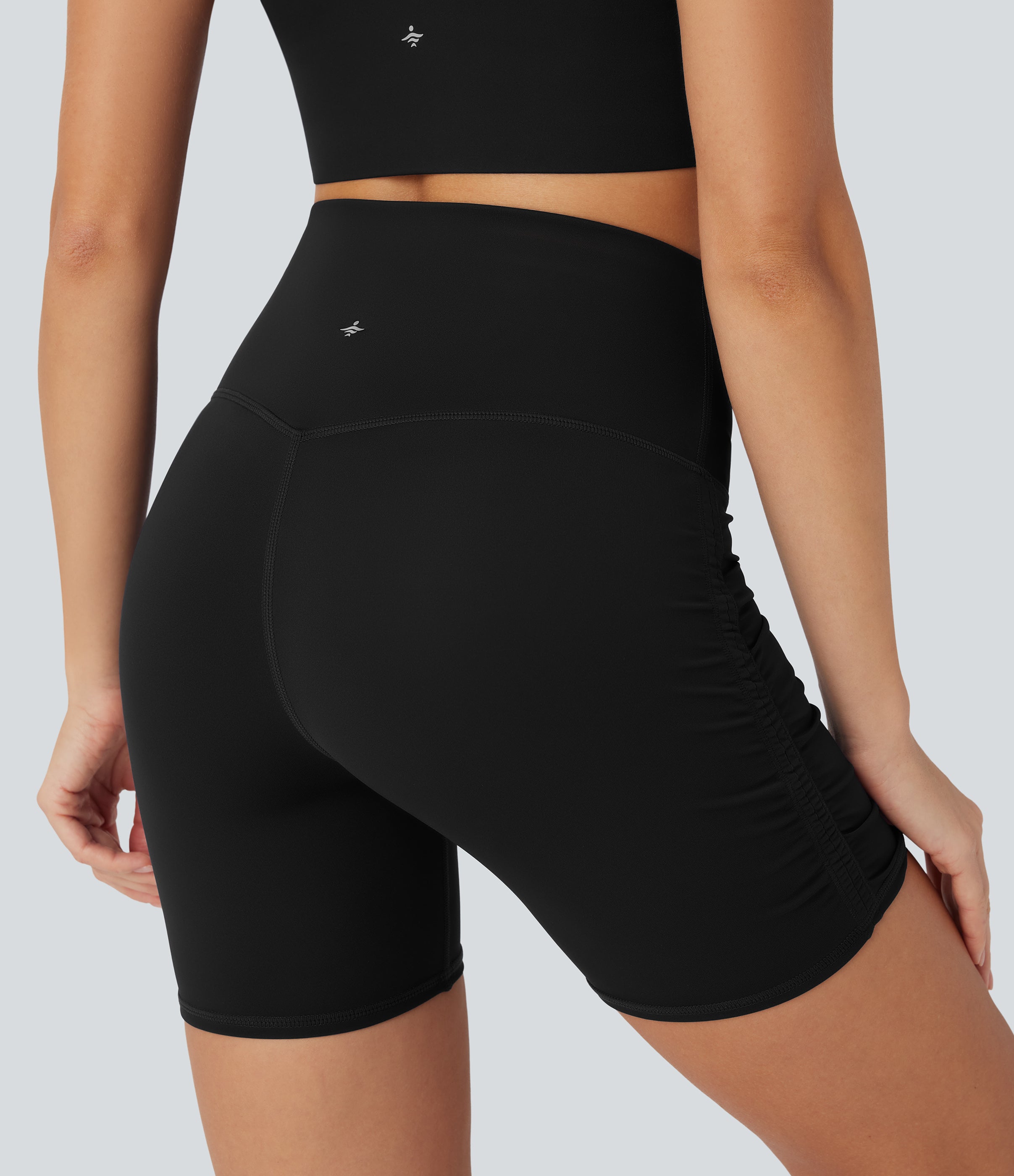 SoftlyZeroTM QuickDry SoCinched High-Waisted Tummy-Control Ruched Running Biker Shorts 5''