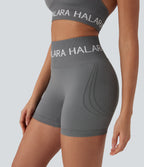 Seamless Flow Logo High Waisted Yoga Biker Shorts 5''