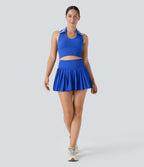 Seamless Flow Racerback Color Block Cropped Tennis Tank Top
