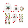 Family Christmas White Pajamas Set With Colorful Christmas Print