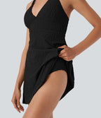 Cut Out 2-in-1 Mini Swim Dress