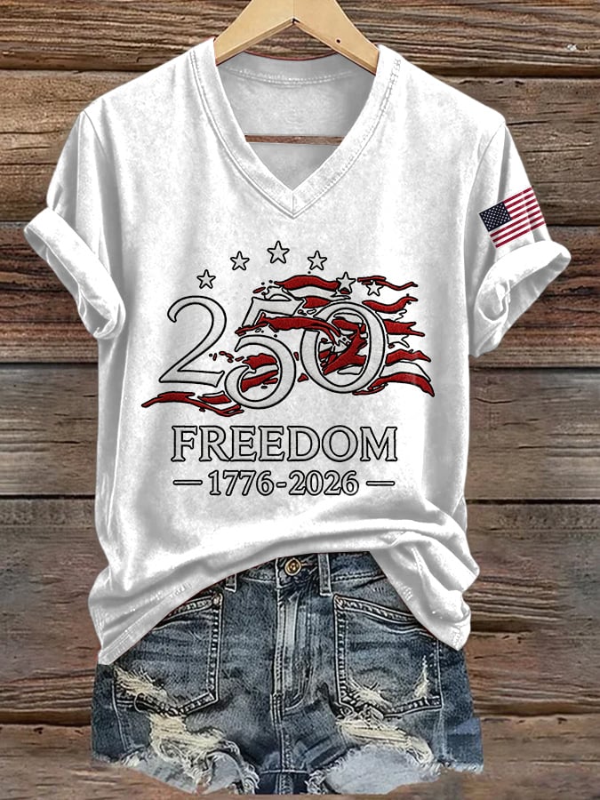 Women's America 250 Years 1776-2026 Print Casual T-shirt