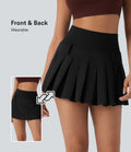 SoftlyZeroTM QuickDry High Waisted Pleated Mini 2-in-1 Skirt with Pocket-Front and Back Wearable