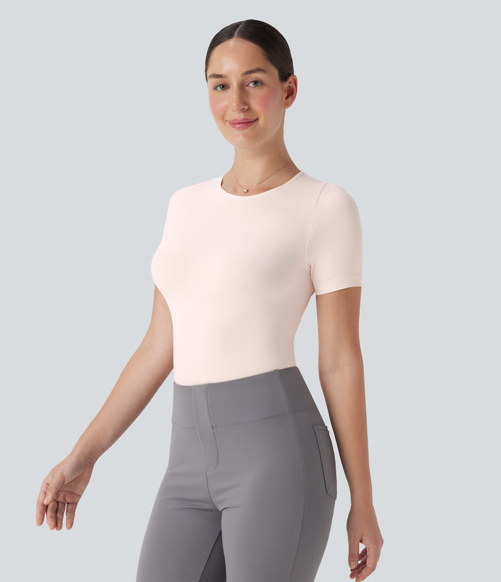 Seamless Flow Smoothing Adjustable Leg Straps Work Bodysuit-Easy Peezy