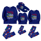 Christmas Family Matching Pajamas-Cozy Blue Pjs Set with "Family Christmas 2025 Making Memories Together" Print