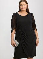 Chiffon Cape Sleeve Dress